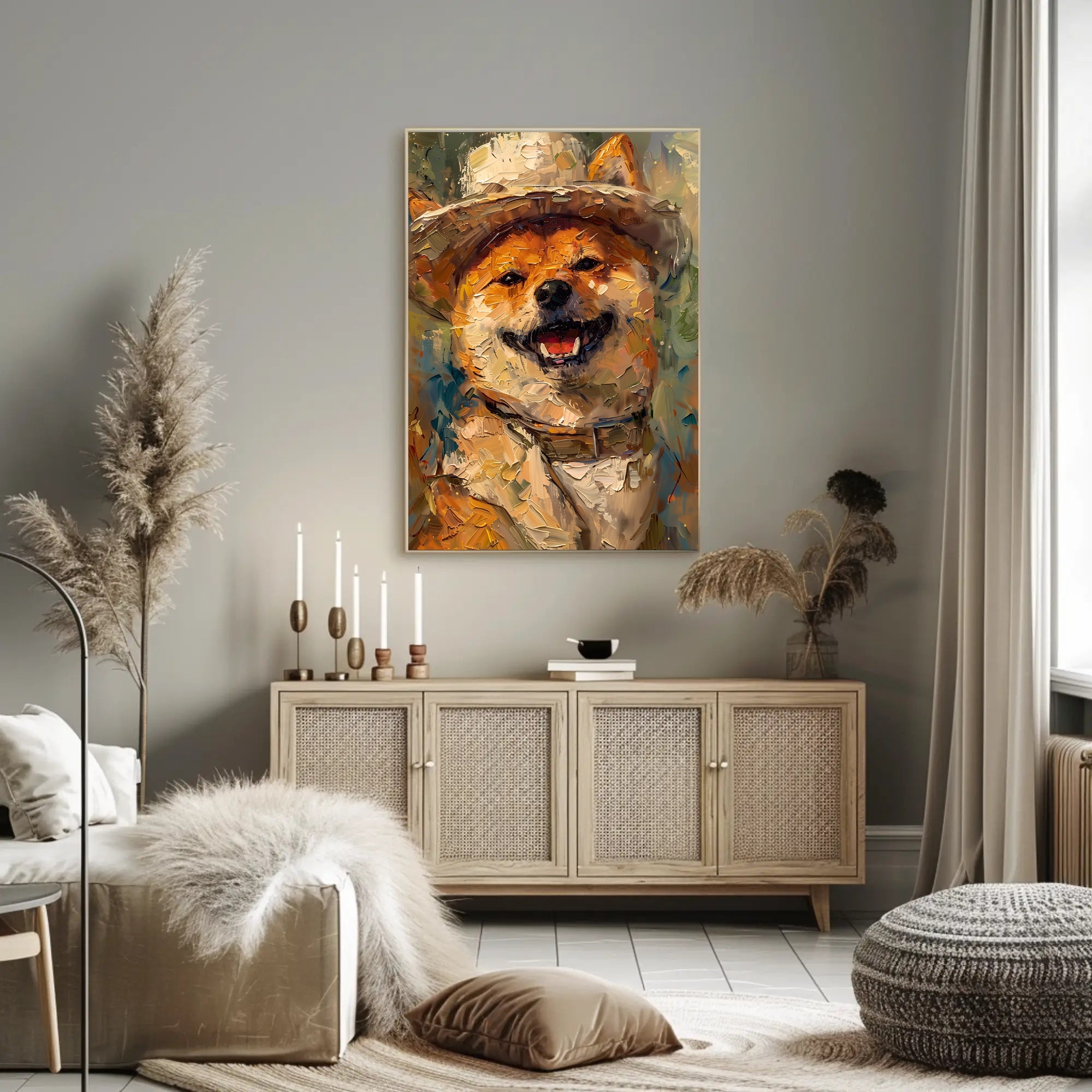 Charming Shiba Inu in a Hat Animal Poster PosterGoat