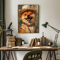 Charming Shiba Inu in a Hat Animal Poster PosterGoat