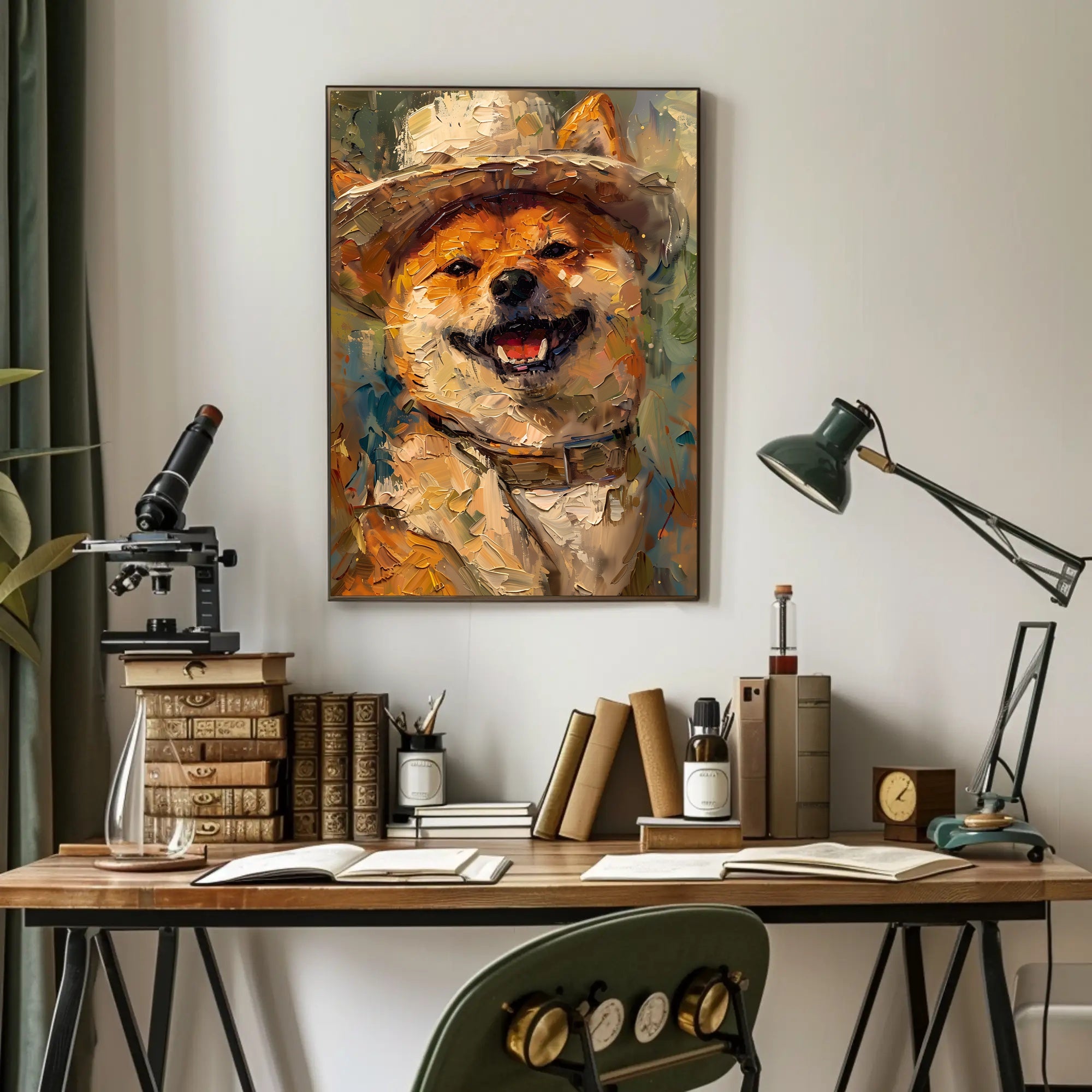 Charming Shiba Inu in a Hat Animal Poster PosterGoat
