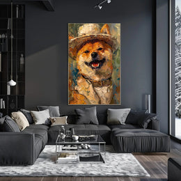 Charming Shiba Inu in a Hat Animal Poster PosterGoat