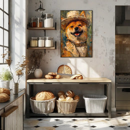 Charming Shiba Inu in a Hat Animal Poster PosterGoat