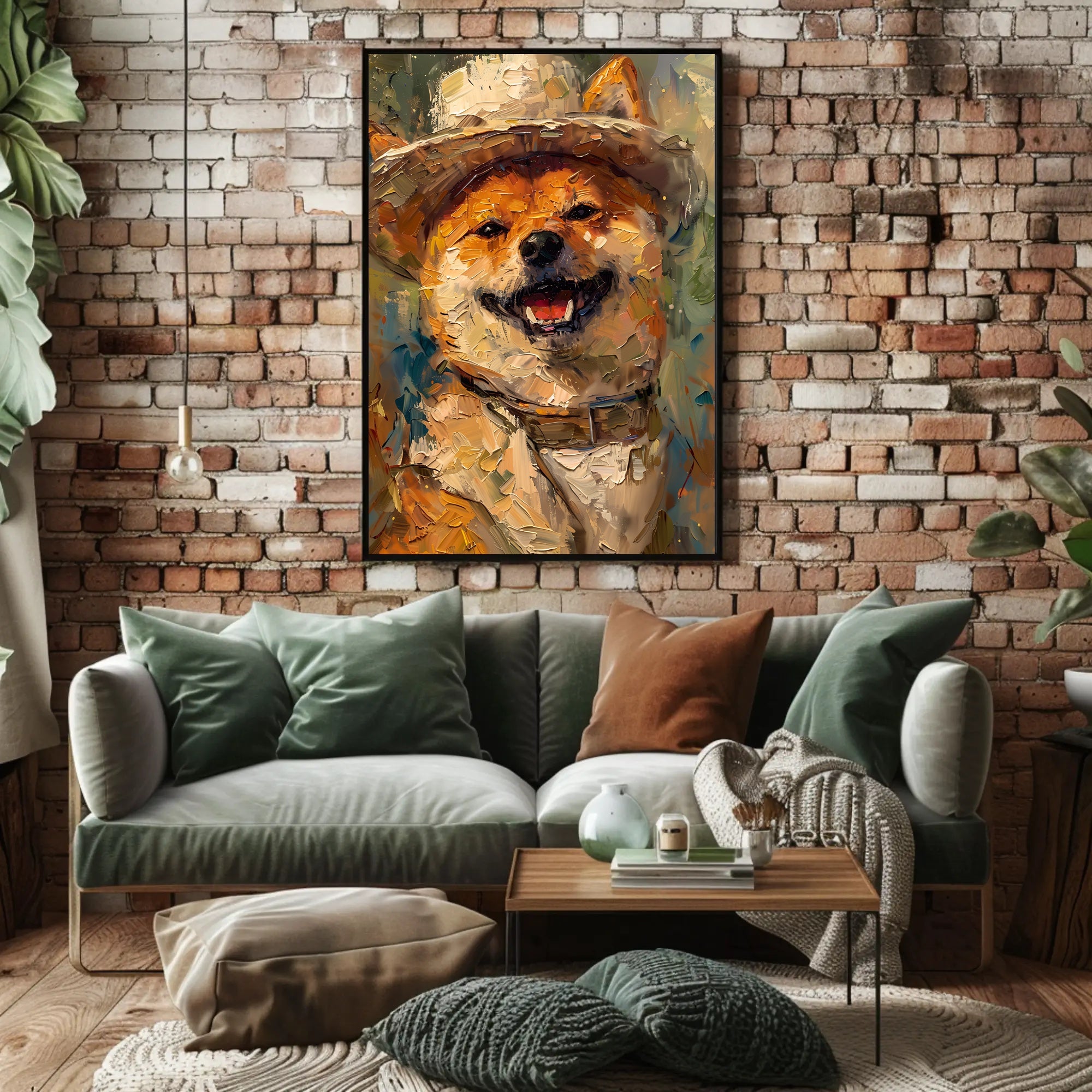 Charming Shiba Inu in a Hat Animal Poster PosterGoat
