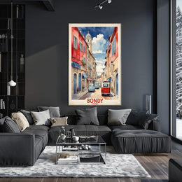 Charming Street Scene in Bondy France Urban or Cityscape Poster PosterGoat