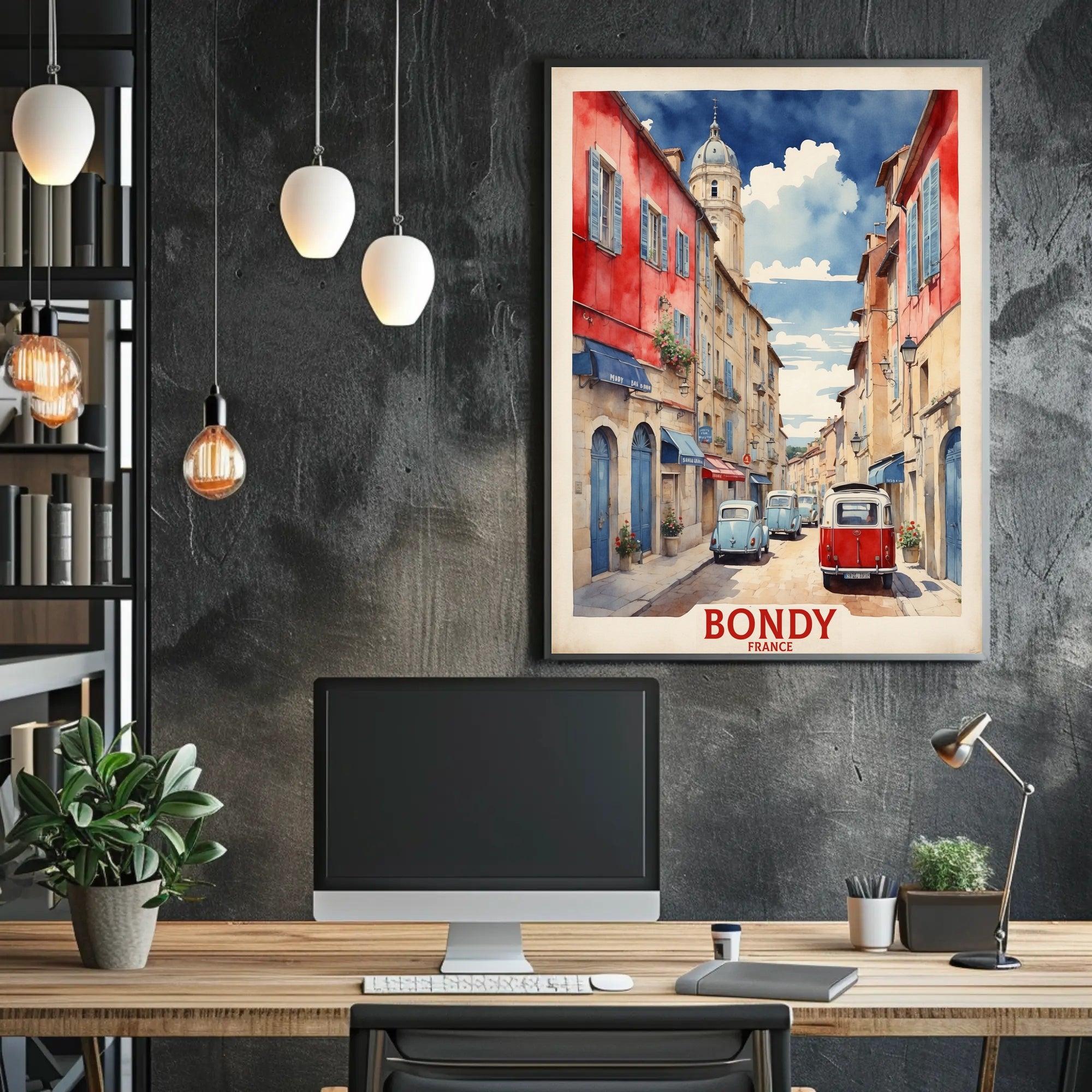 Charming Street Scene in Bondy France Urban or Cityscape Poster PosterGoat