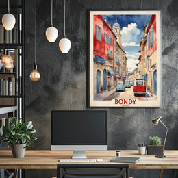 Charming Street Scene in Bondy France Urban or Cityscape Poster PosterGoat