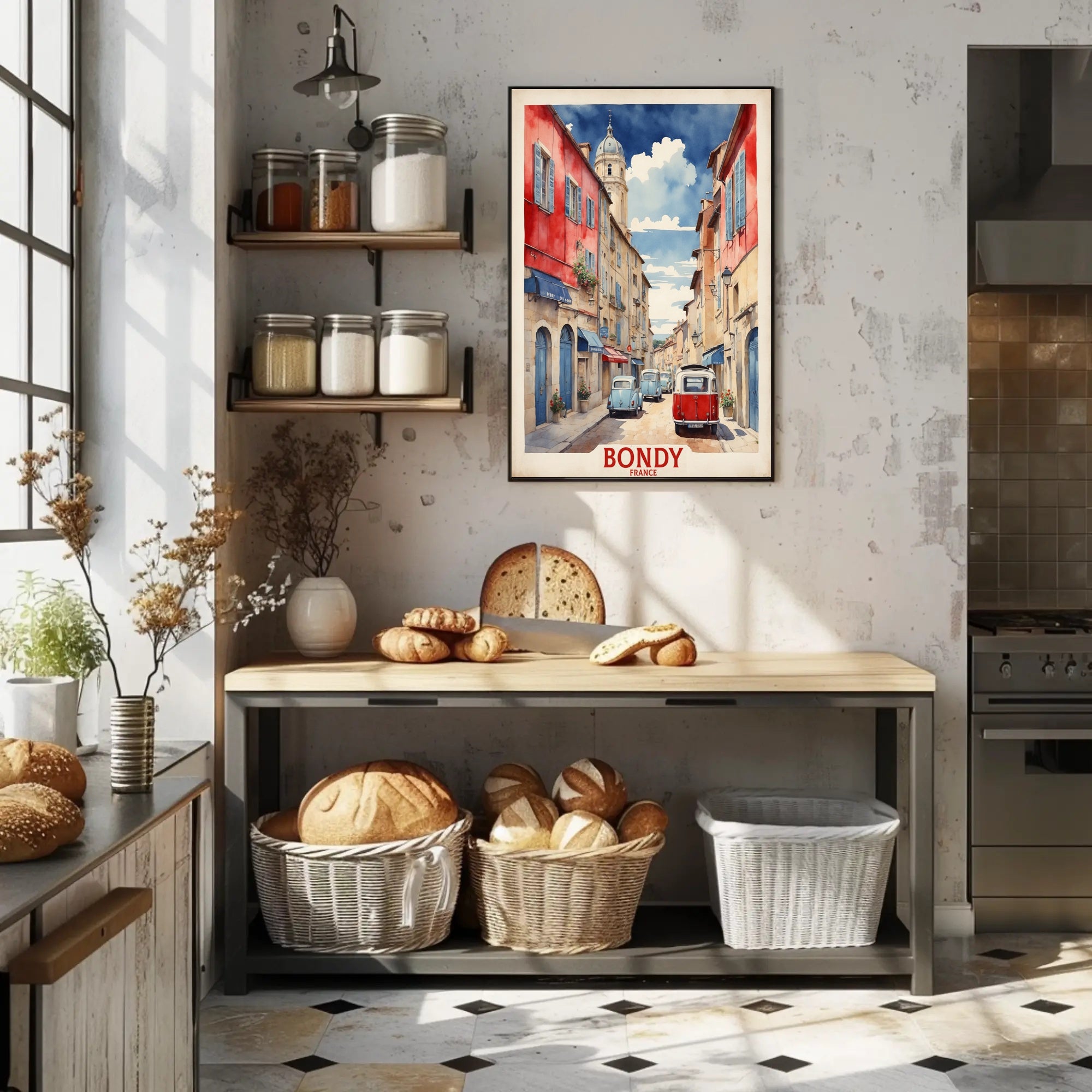 Charming Street Scene in Bondy France Urban or Cityscape Poster PosterGoat