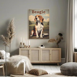 Charming Vintage Beagle Illustration Poster PosterGoat