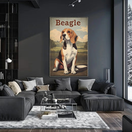 Charming Vintage Beagle Illustration Poster PosterGoat