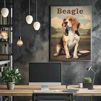 Charming Vintage Beagle Illustration Poster PosterGoat