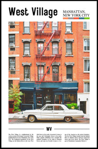 Charming West Village New York City Travel Poster PosterGoat