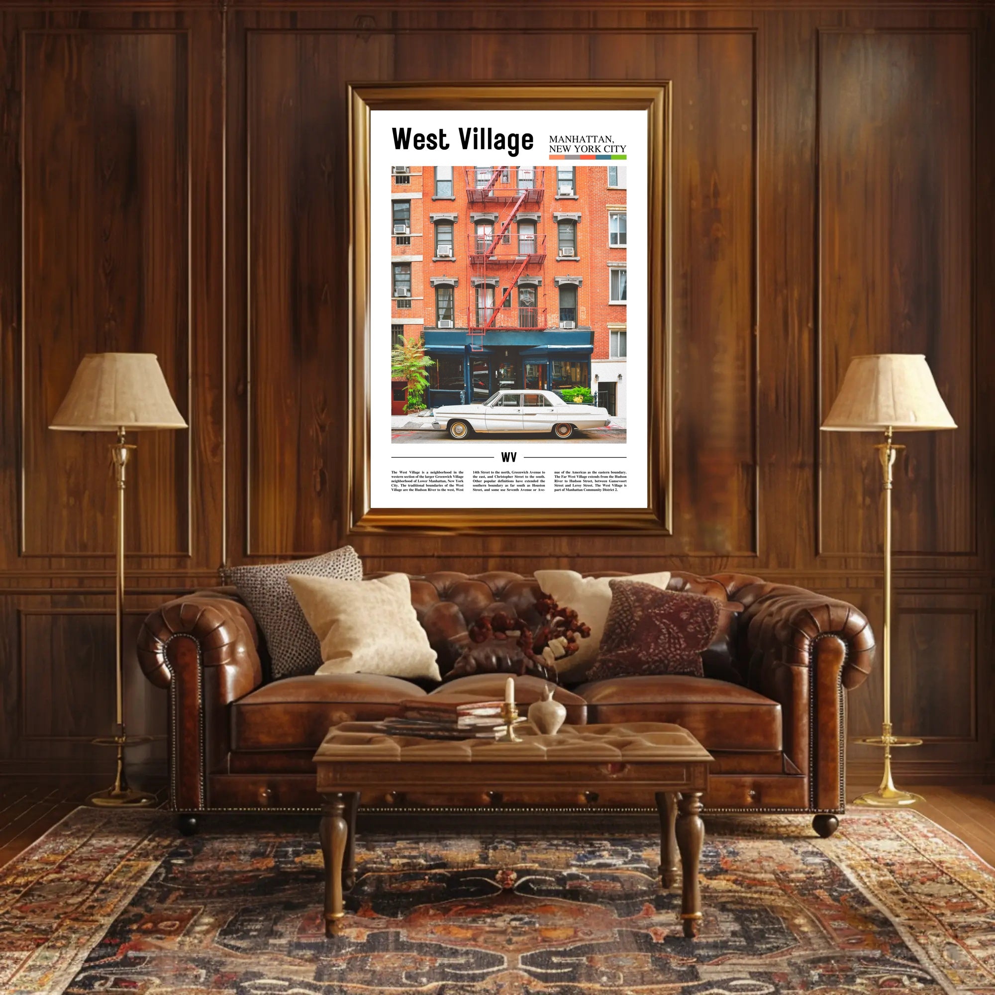 Charming West Village New York City Travel Poster PosterGoat