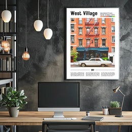 Charming West Village New York City Travel Poster PosterGoat