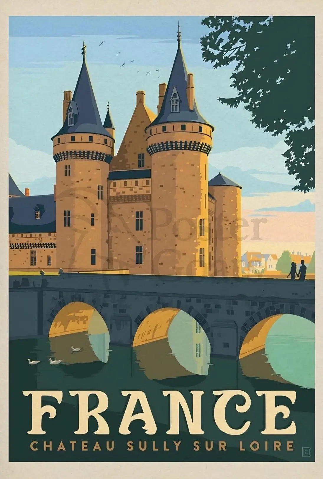 Château Sully-sur-Loire Vintage Travel Poster PosterGoat
