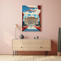 Château de Versailles Vintage Travel Illustration Poster PosterGoat
