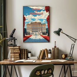 Château de Versailles Vintage Travel Illustration Poster PosterGoat