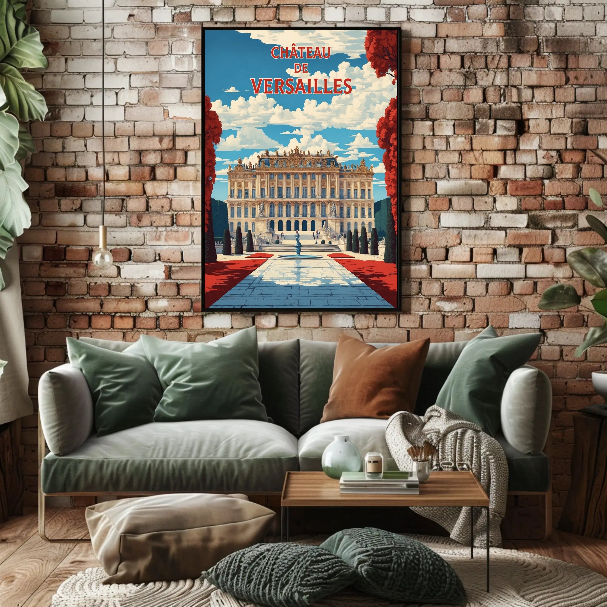 Château de Versailles Vintage Travel Illustration Poster PosterGoat