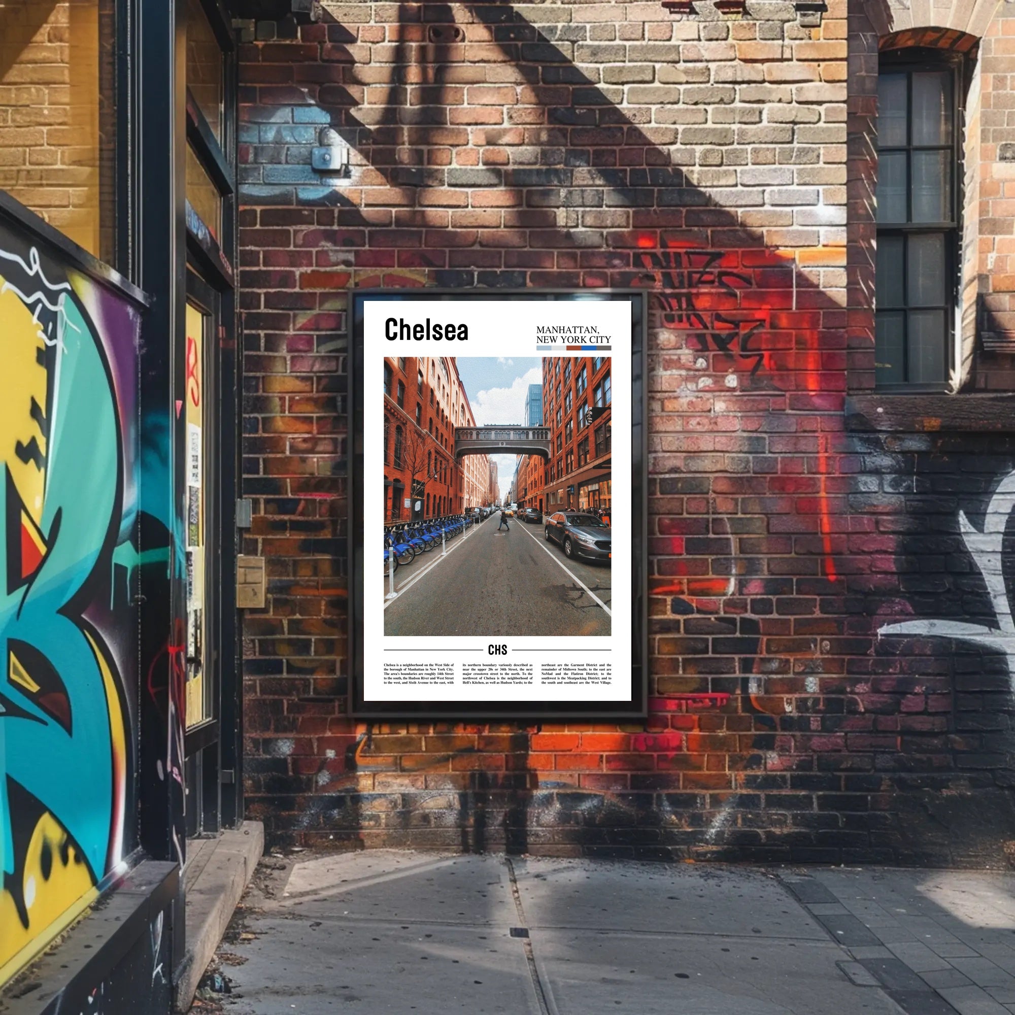 Chelsea Urban Scene, Manhattan Street Travel Poster PosterGoat