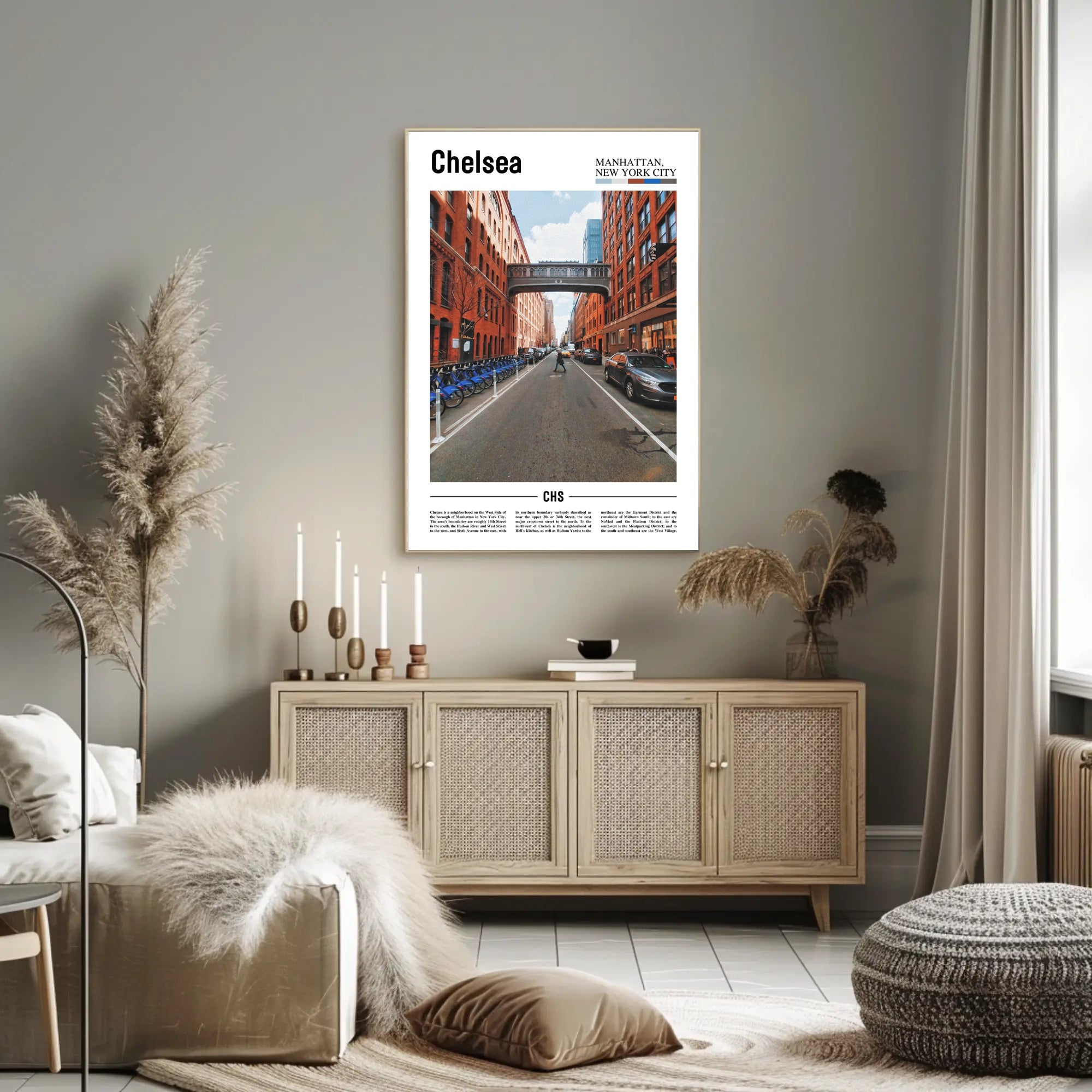 Chelsea Urban Scene, Manhattan Street Travel Poster PosterGoat