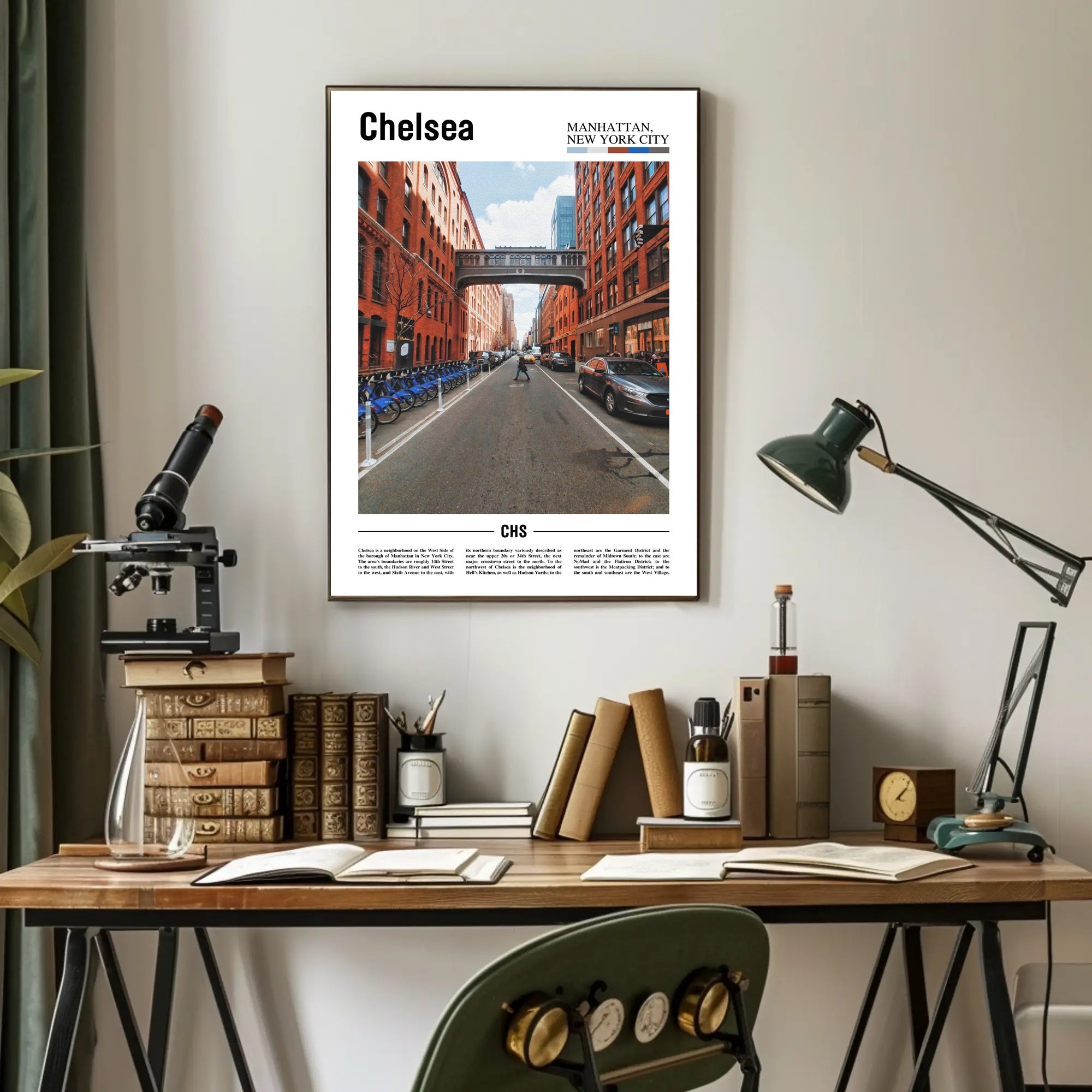 Chelsea Urban Scene, Manhattan Street Travel Poster PosterGoat