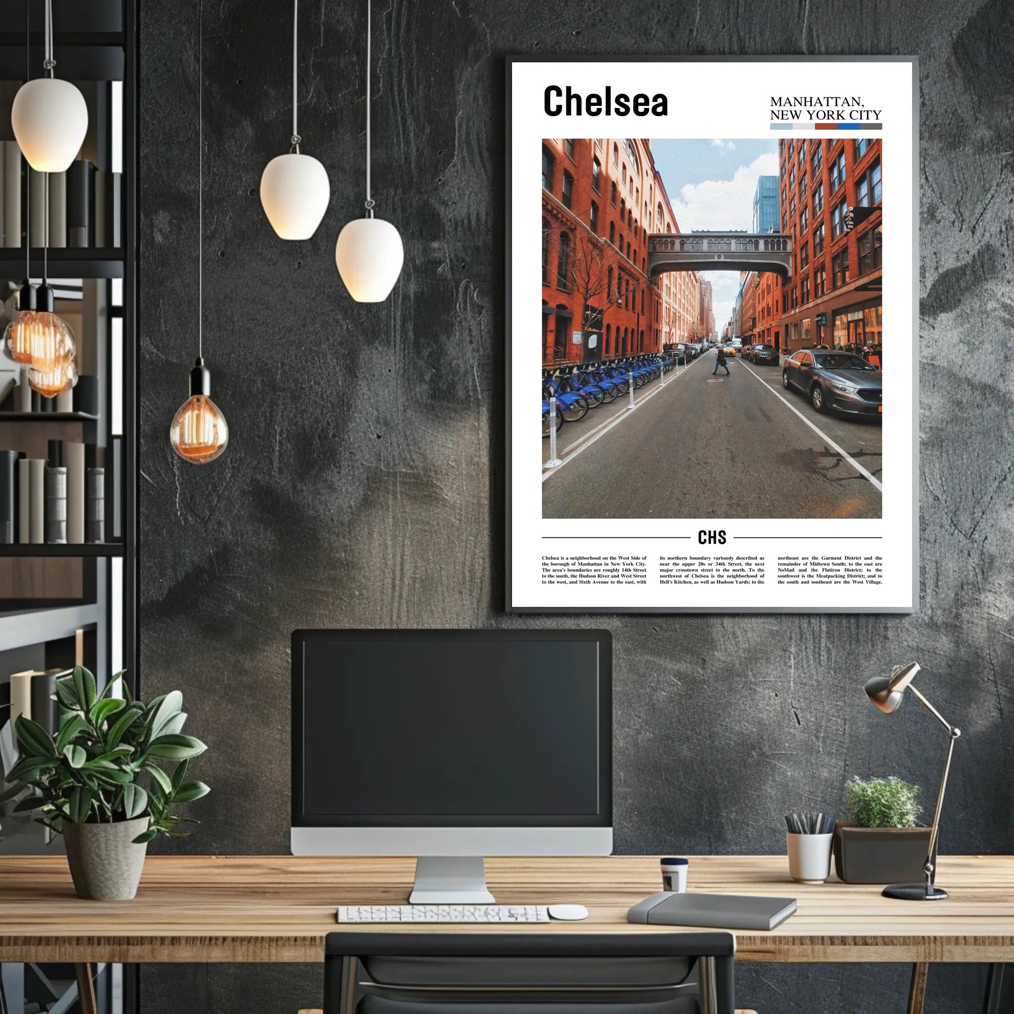 Chelsea Urban Scene, Manhattan Street Travel Poster PosterGoat