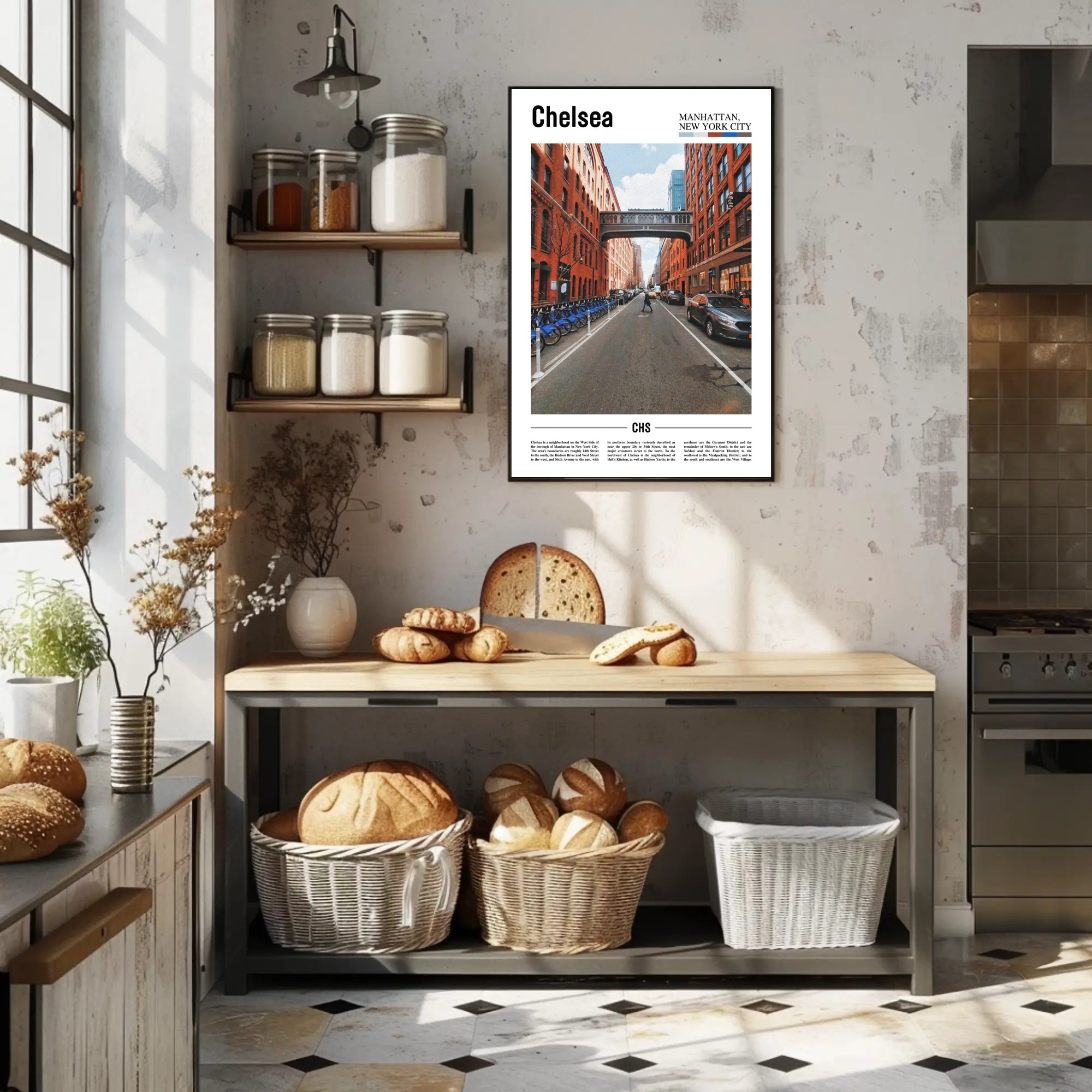 Chelsea Urban Scene, Manhattan Street Travel Poster PosterGoat