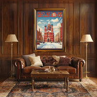 Chelyabinsk Red-Brick Building Winter Scene Urban Cityscape Poster PosterGoat