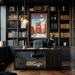 Chelyabinsk Red-Brick Building Winter Scene Urban Cityscape Poster PosterGoat