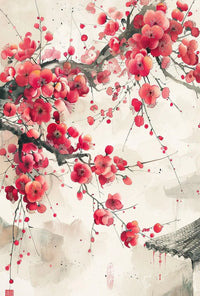 Cherry Blossom Harmony: East Asian Art Poster PosterGoat