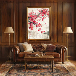 Cherry Blossom Harmony: East Asian Art Poster PosterGoat