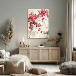 Cherry Blossom Harmony: East Asian Art Poster PosterGoat