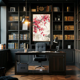 Cherry Blossom Harmony: East Asian Art Poster PosterGoat