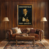 Chesterfield Cigarettes Vintage Urban Cityscape Poster PosterGoat