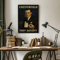 Chesterfield Cigarettes Vintage Urban Cityscape Poster PosterGoat