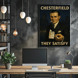 Chesterfield Cigarettes Vintage Urban Cityscape Poster PosterGoat