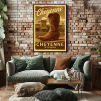 Cheyenne Cowboy Boot Poster - Cultural or Heritage Poster PosterGoat