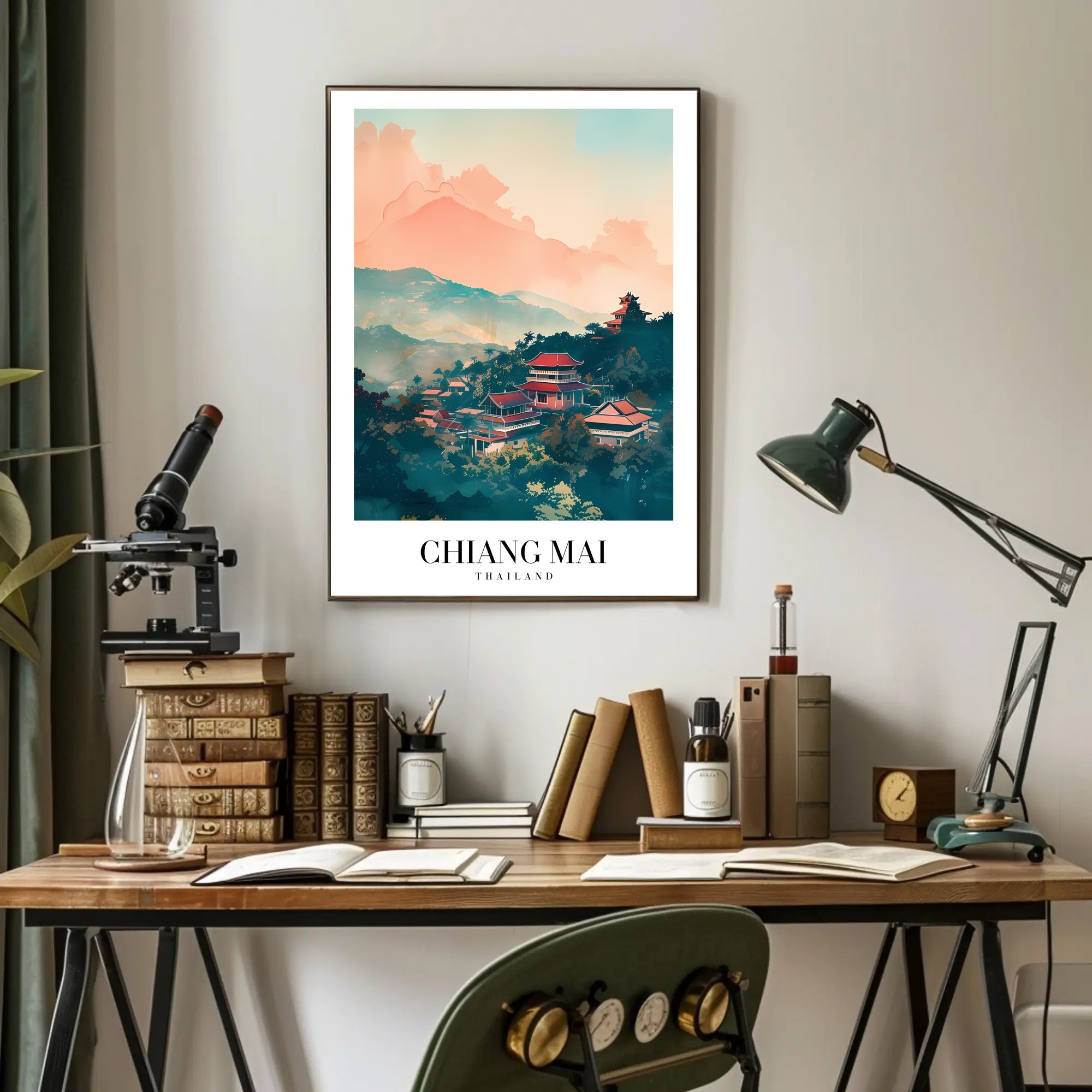 Chiang Mai Landscape Art: Travel Poster PosterGoat