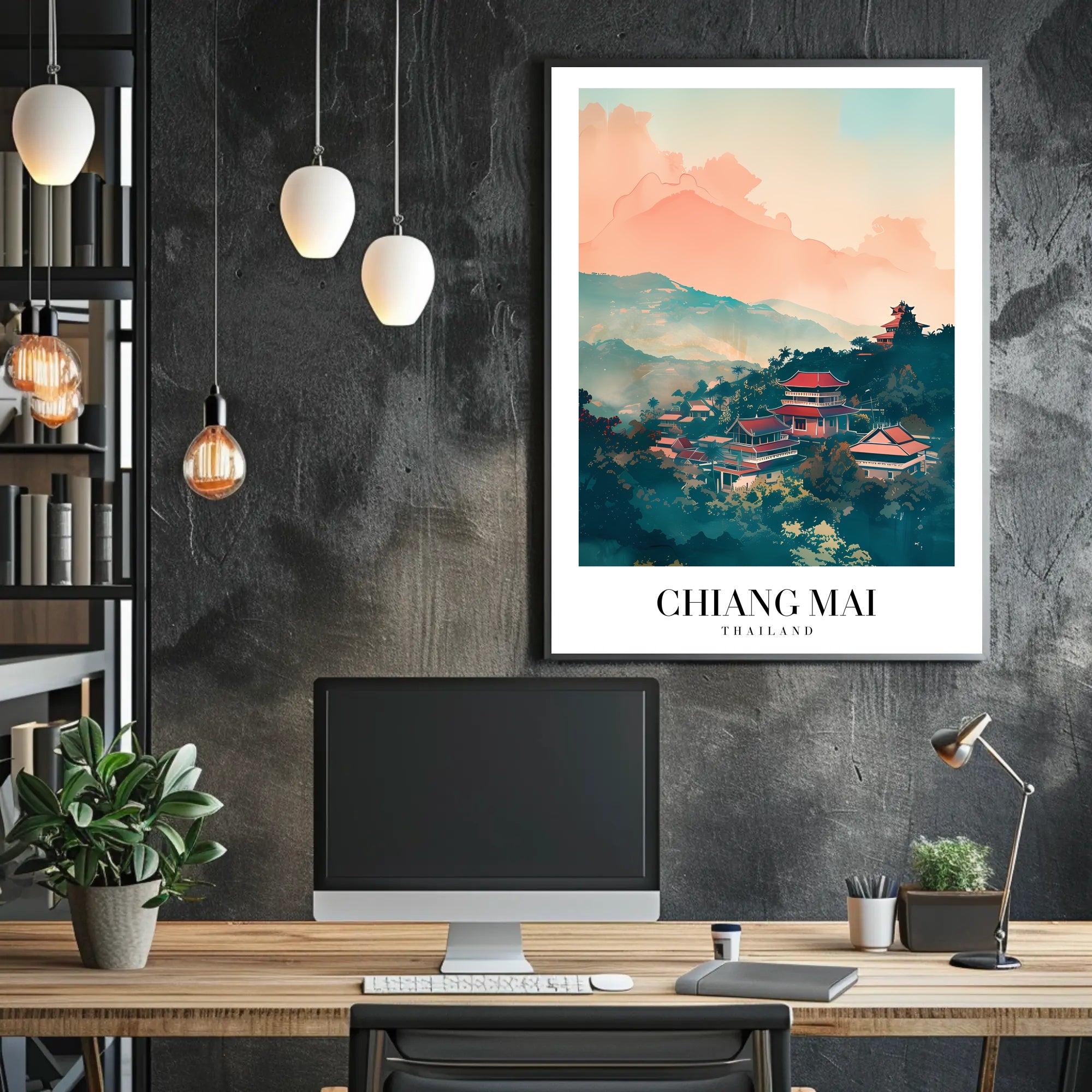 Chiang Mai Landscape Art: Travel Poster PosterGoat