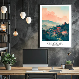 Chiang Mai Landscape Art: Travel Poster PosterGoat