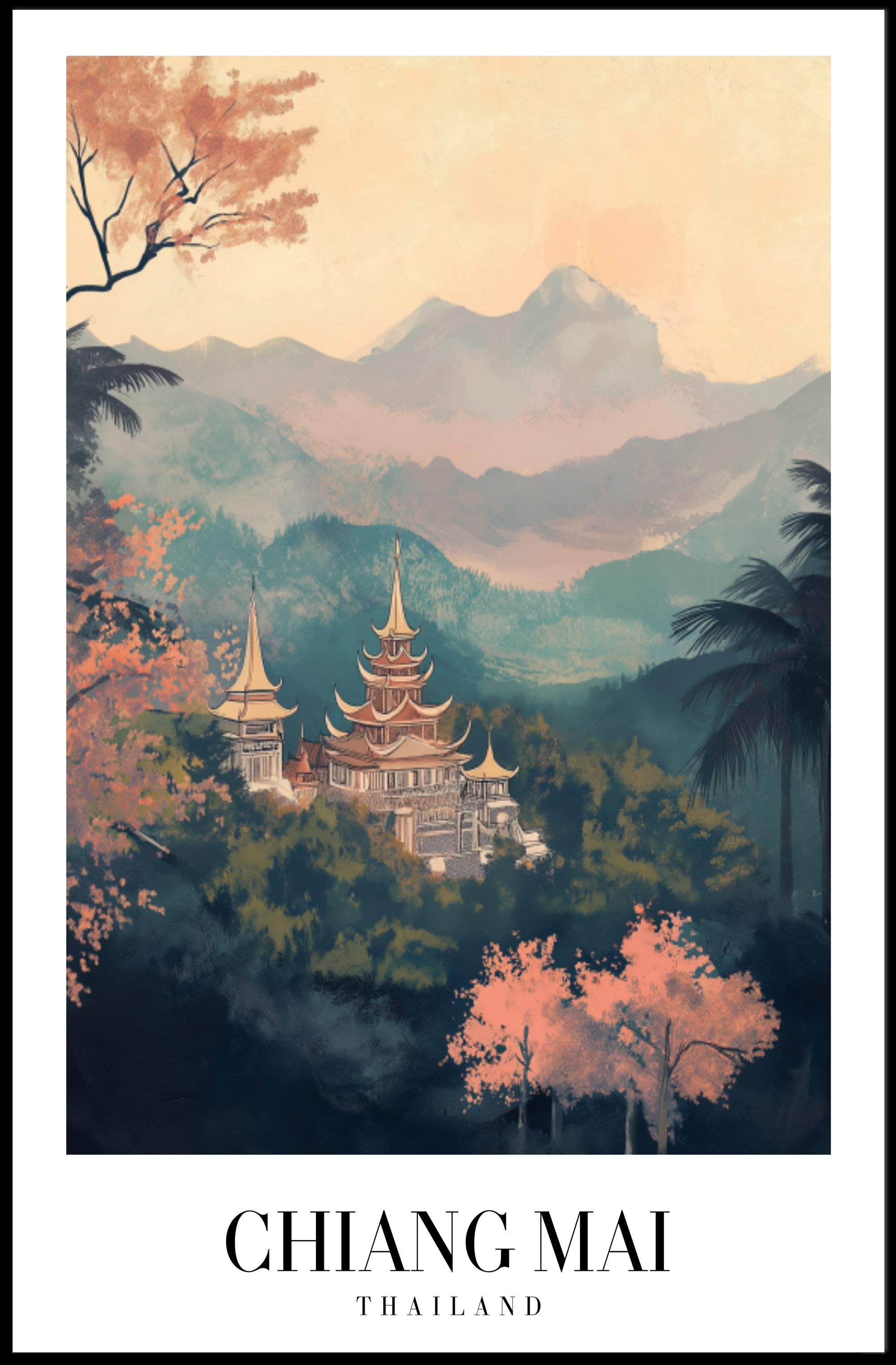 Chiang Mai Landscape Artistry: Tranquil Travel Poster PosterGoat