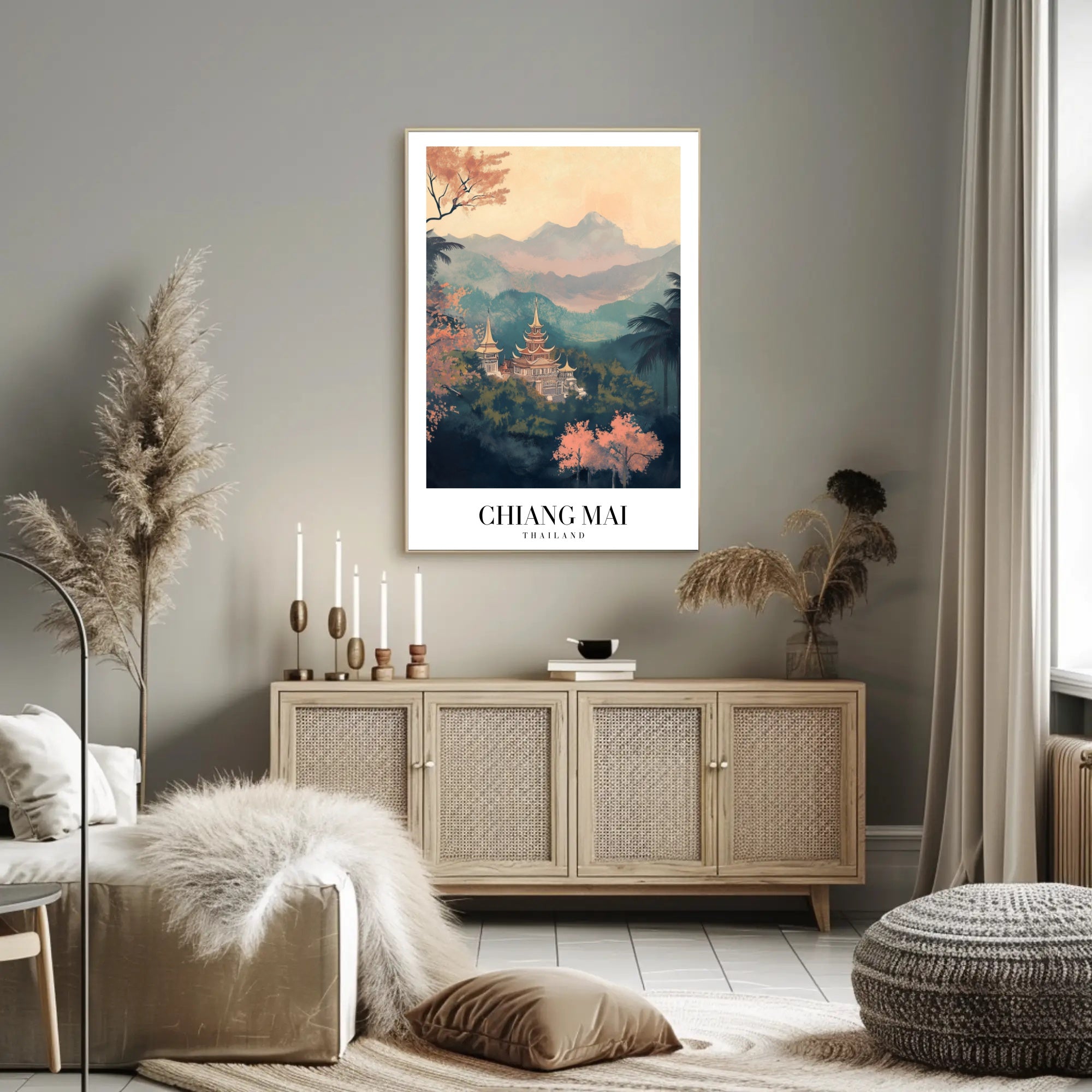 Chiang Mai Landscape Artistry: Tranquil Travel Poster PosterGoat