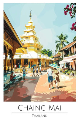 Chiang Mai Temple Scene Cultural Heritage Poster PosterGoat