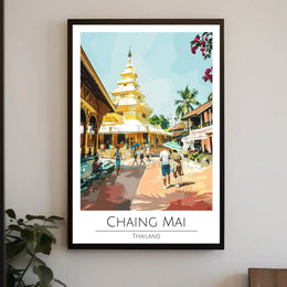 Chiang Mai Temple Scene Cultural Heritage Poster PosterGoat