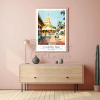 Chiang Mai Temple Scene Cultural Heritage Poster PosterGoat