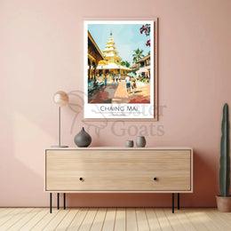 Chiang Mai Temple Scene Cultural Heritage Poster PosterGoat
