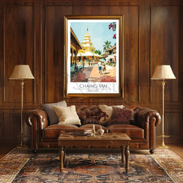 Chiang Mai Temple Scene Cultural Heritage Poster PosterGoat