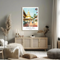 Chiang Mai Temple Scene Cultural Heritage Poster PosterGoat