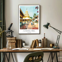 Chiang Mai Temple Scene Cultural Heritage Poster PosterGoat