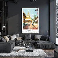 Chiang Mai Temple Scene Cultural Heritage Poster PosterGoat