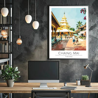 Chiang Mai Temple Scene Cultural Heritage Poster PosterGoat