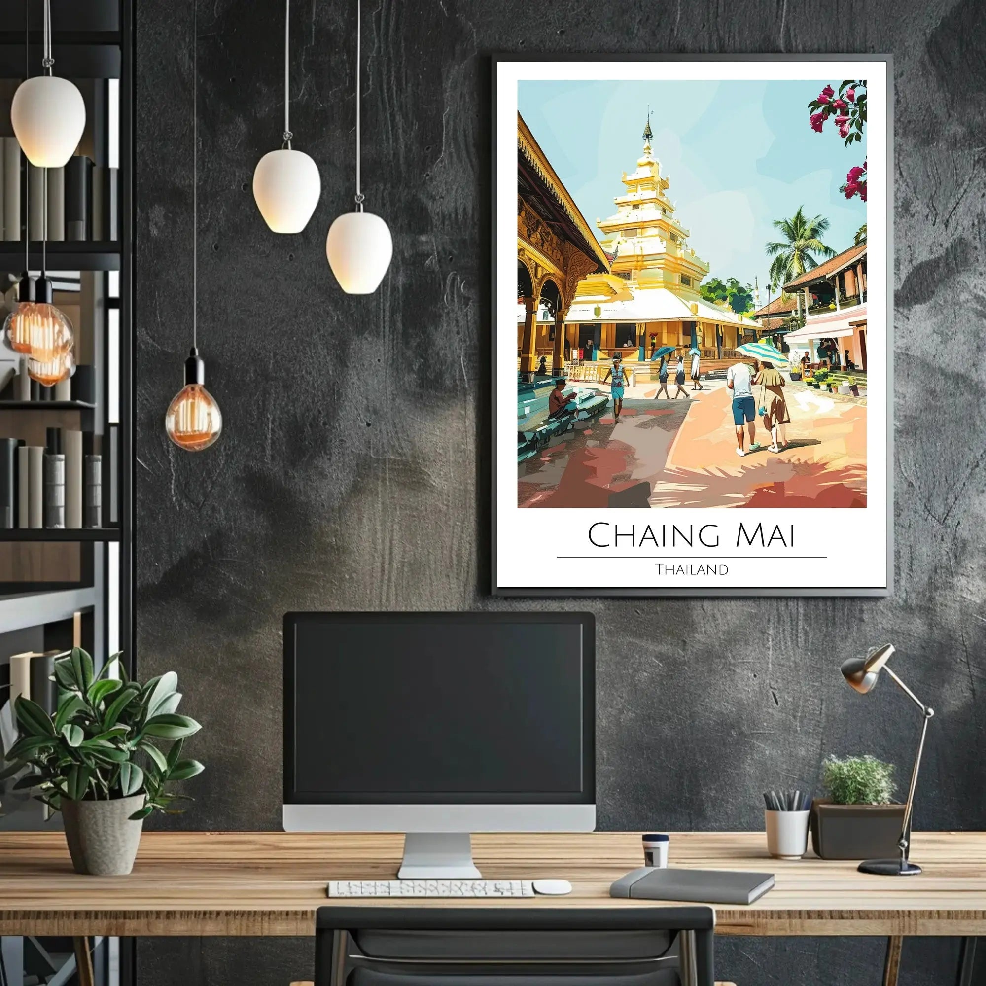 Chiang Mai Temple Scene Cultural Heritage Poster PosterGoat